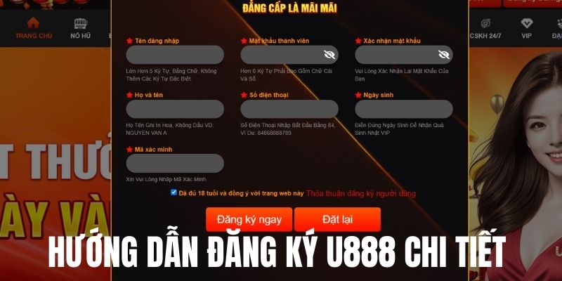 Quy trình đăng ký U888 siêu đơn giản